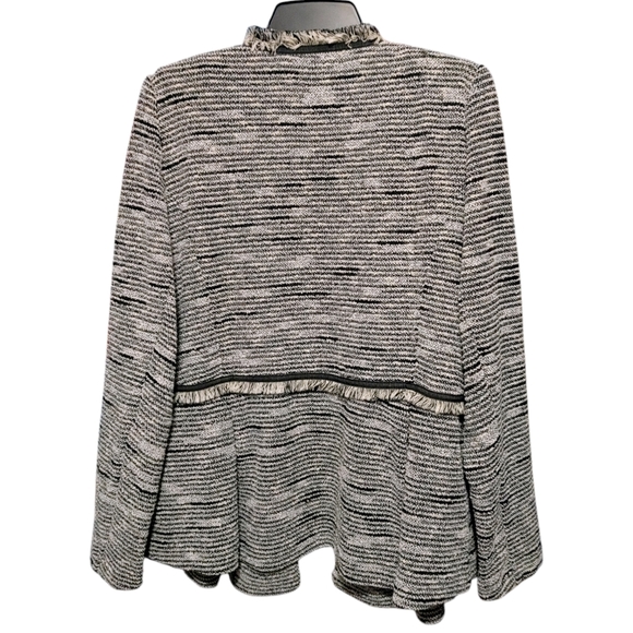 Lane Bryant Black White Tweed Peplum Open Front Blazer Women's Plus Size 16 NWT - Picture 2 of 11